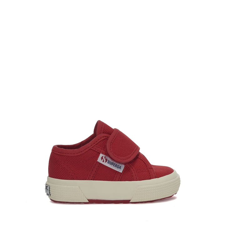 Children's Sneakers Red Color with Velcro and Cotton Upper 1