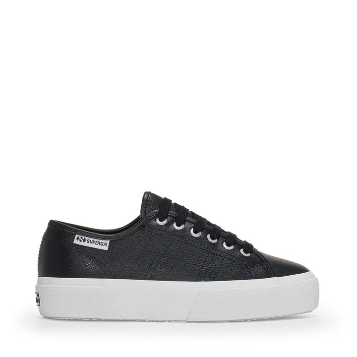 Schwarze Plateau-Sneakers für Damen mit Obermaterial aus Gummi 1
