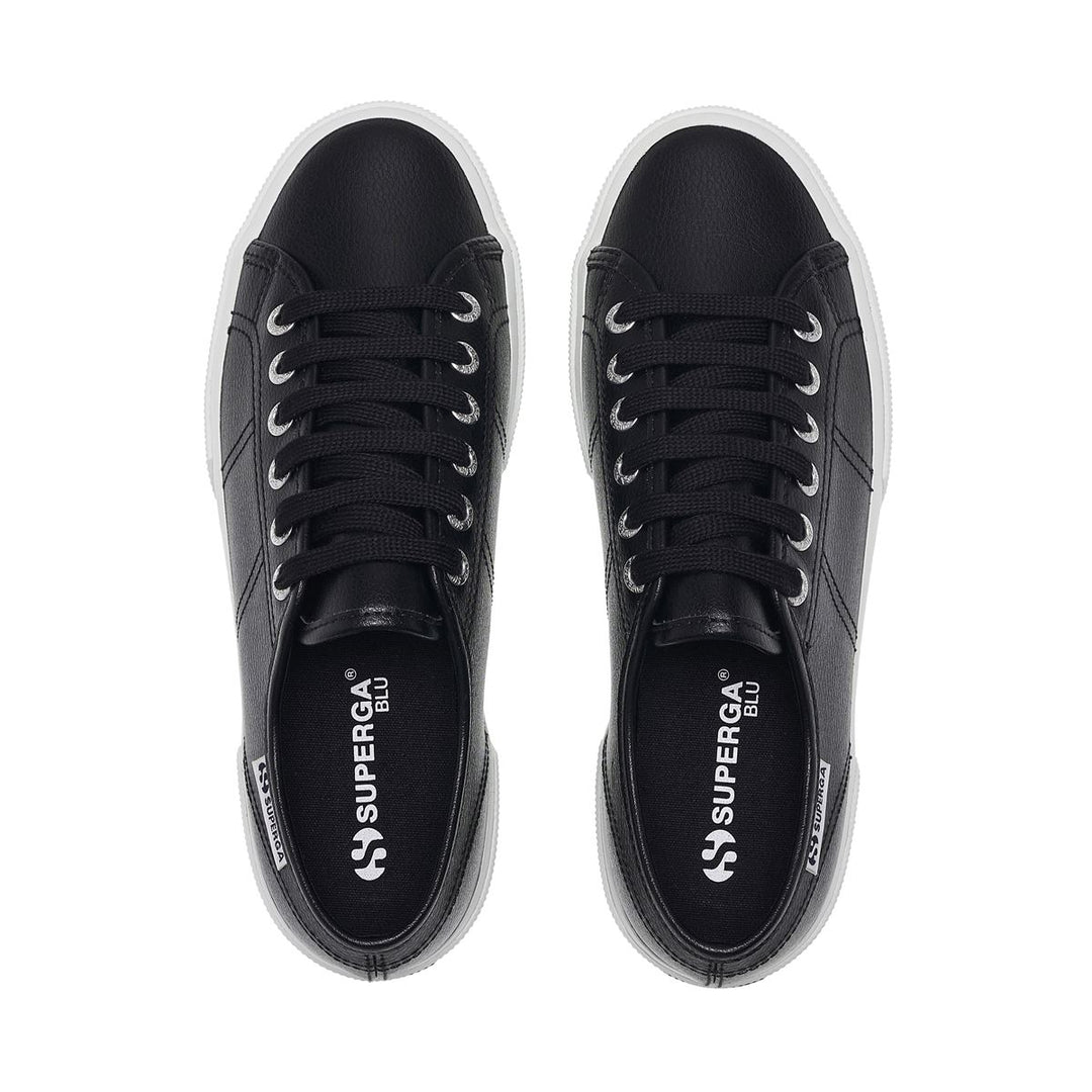 Schwarze Plateau-Sneakers für Damen mit Obermaterial aus Gummi main
