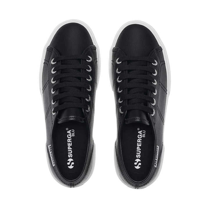 Schwarze Plateau-Sneakers für Damen mit Obermaterial aus Gummi 4