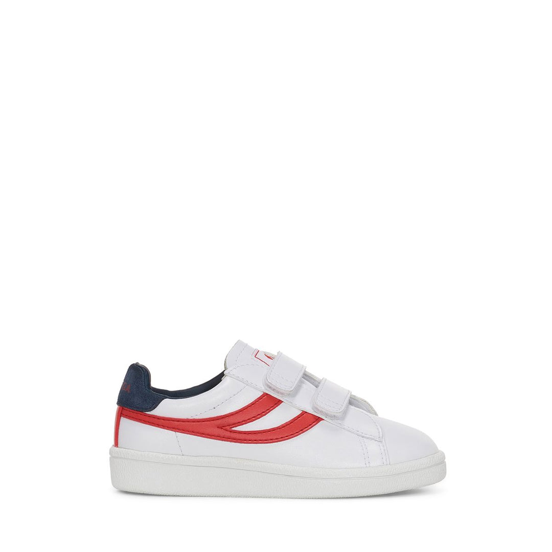 Kid's Low Cut White Sneakers with Synthetic Upper 01