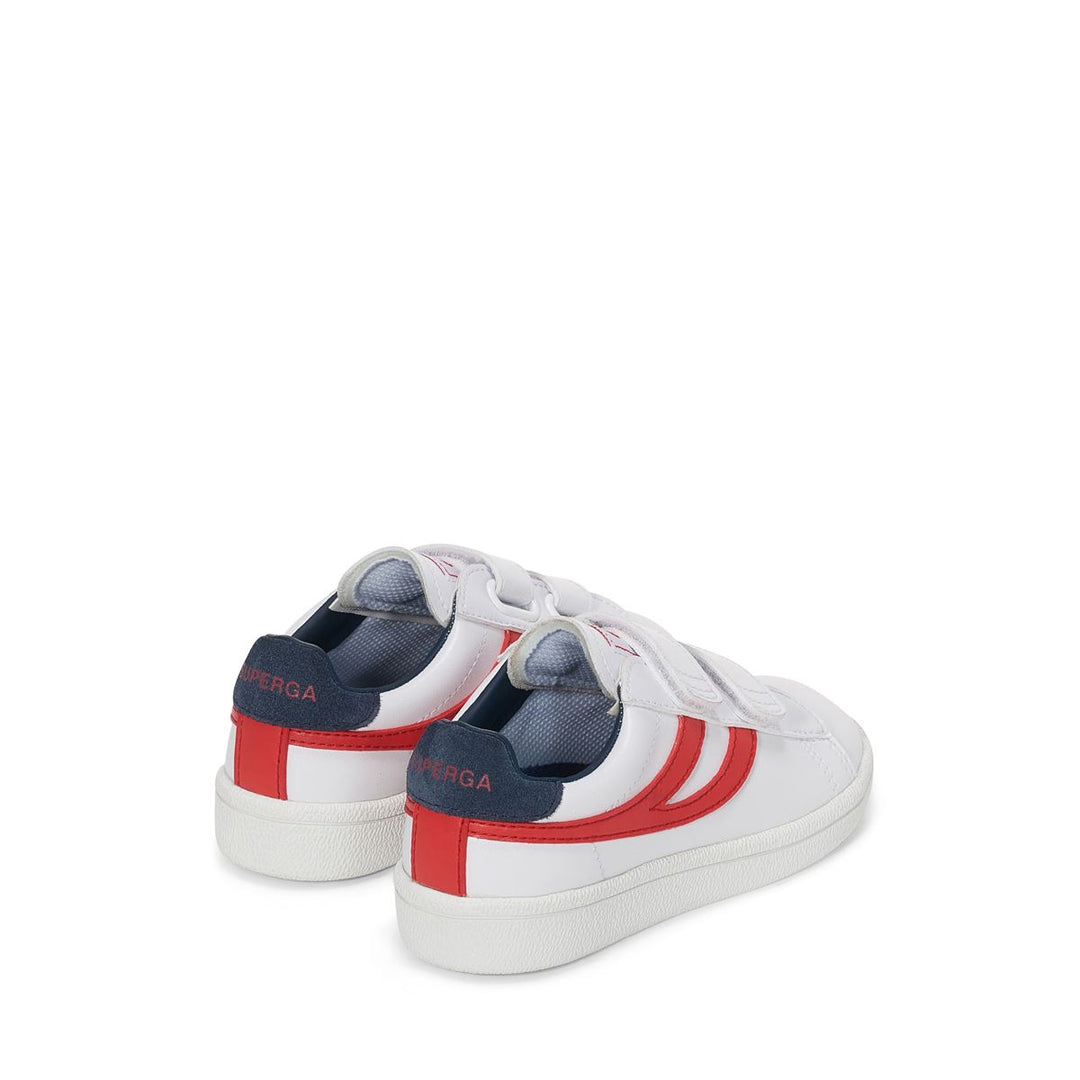 Weiße Kinder-Sneaker mit niedrigem Schaft und Obermaterial aus Synthetik main