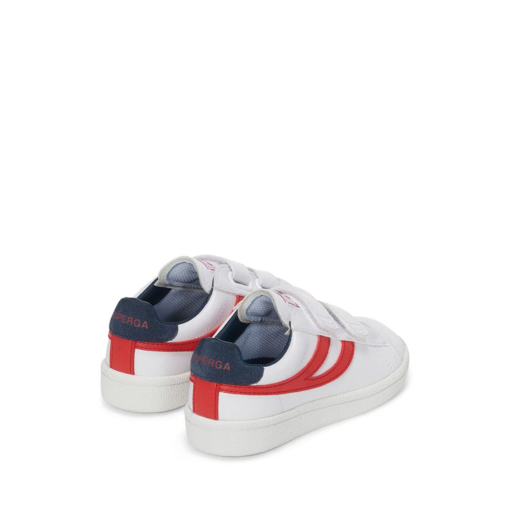 Weiße Kinder-Sneaker mit niedrigem Schaft und Obermaterial aus Synthetik 3