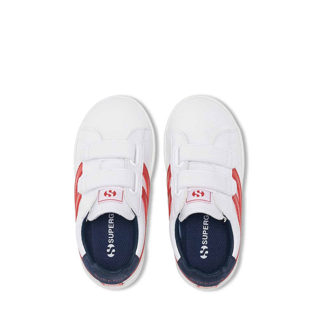 Weiße Kinder-Sneaker mit niedrigem Schaft und Obermaterial aus Synthetik main